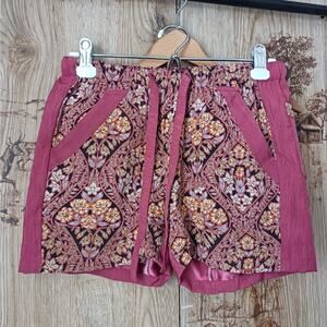 A & D Fair Trade Cambodia Refashioned Upcycled Textile Shorts Size Small